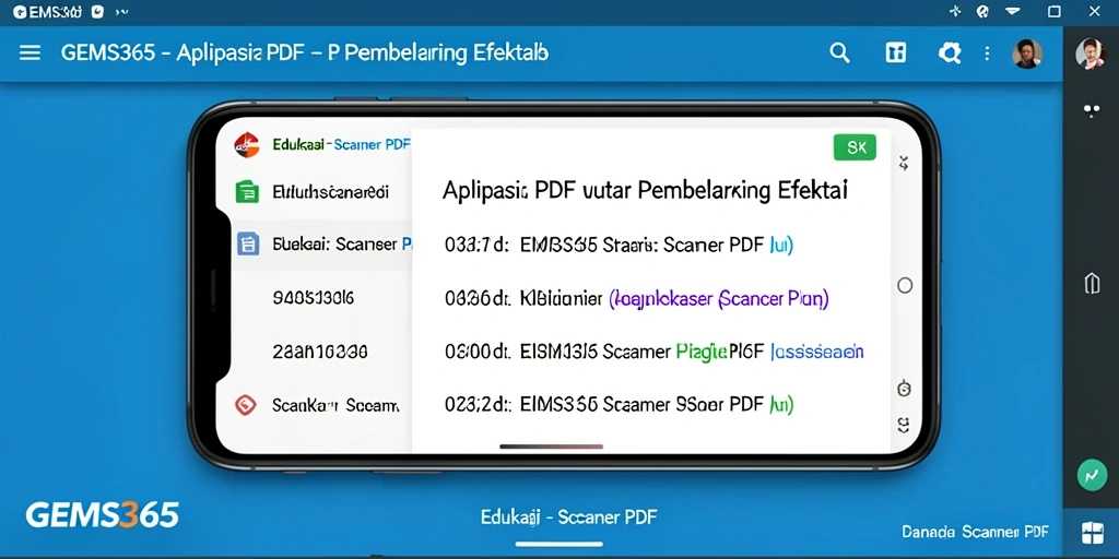 Antarmuka GEMS365 yang menampilkan fungsi pemindaian dokumen.