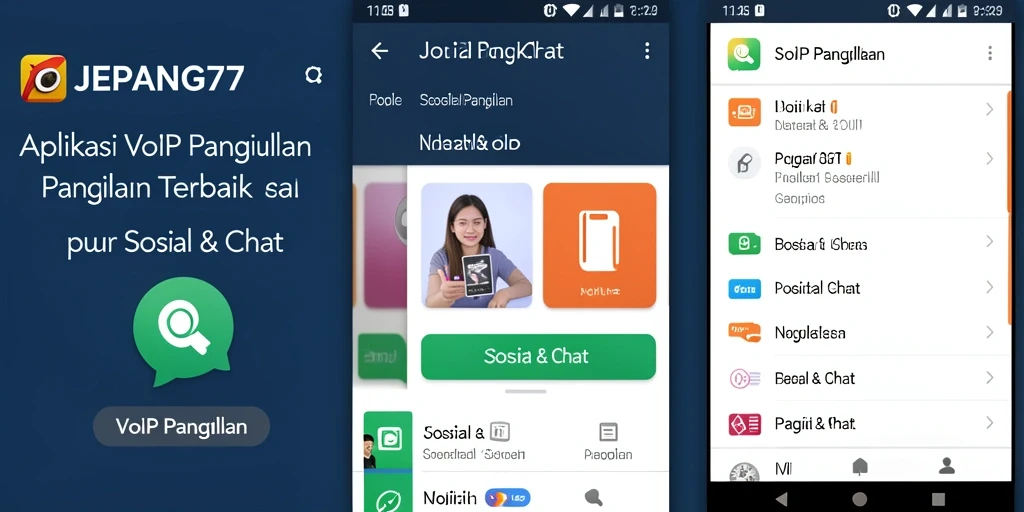 Tampilan antarmuka utama aplikasi JEPANG77 untuk VoIP Panggilan.