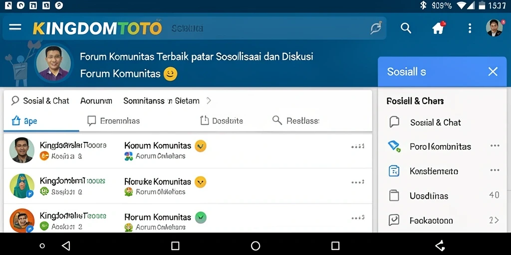 Antarmuka KINGDOMTOTO menampilkan forum komunitas yang aktif dan interaktif.