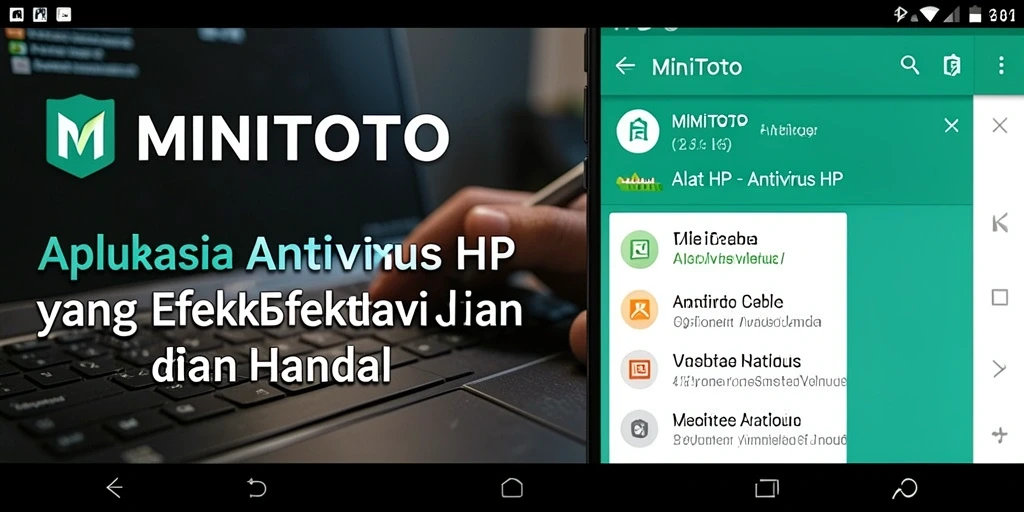 Tampilan antarmuka dan fungsi utama MINITOTO sebagai Antivirus HP.