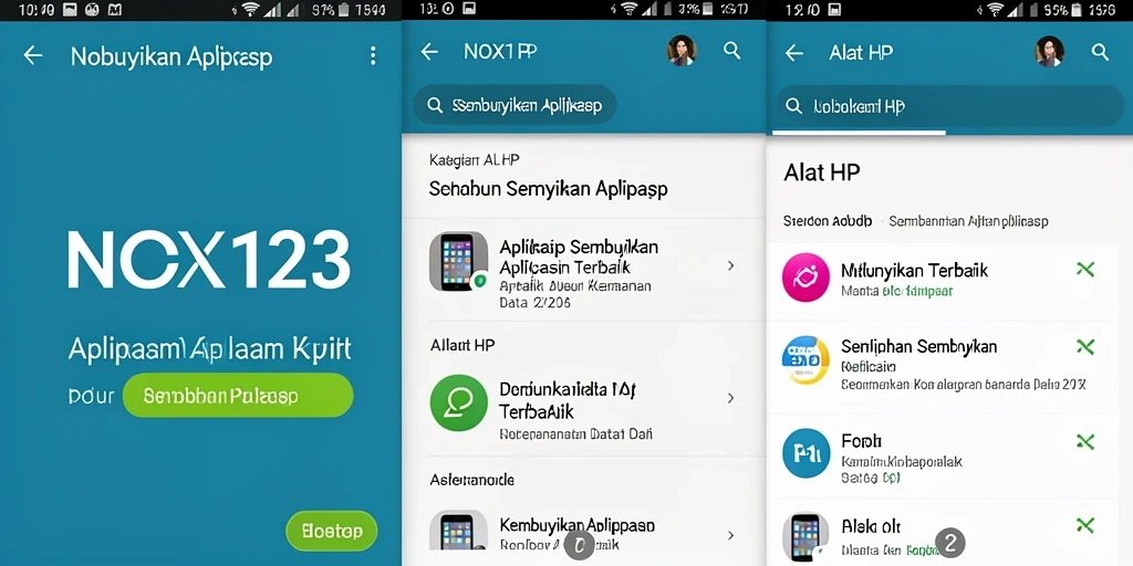 Antarmuka NOX123 menunjukkan cara menyembunyikan aplikasi dengan mudah.