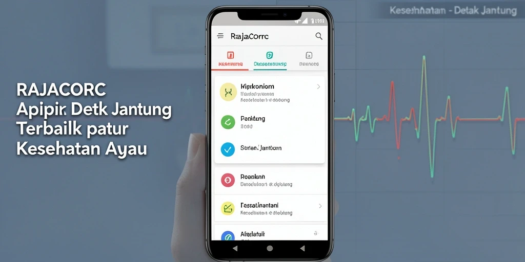 Tampilan antarmuka RAJACORC yang menampilkan data detak jantung secara jelas.