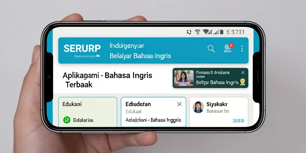 Tampilan antarmuka aplikasi SERURP untuk belajar bahasa Inggris yang berinteraksi.